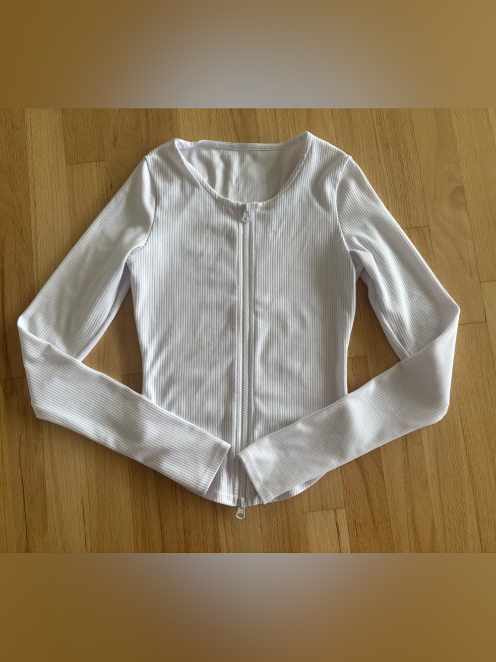 Alo Yoga White Ribbed Stardust Long Sleeve